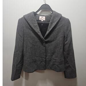 Vintage 1990s Tocca Wool Jacket Gray USA Made Cropped Blazer Size 6